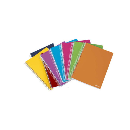 Pack de 8 - Ancor Classic Stripes Carnet à Spirale Carré Folio Format 4x4mm - 80 Feuilles 90gr - Couverture Plastique