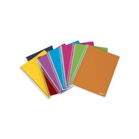 Pack de 5 - Ancor Classic Stripes Carnet à spirales ligné horizontal format folio - 80 feuilles 90gr - Couverture plastique