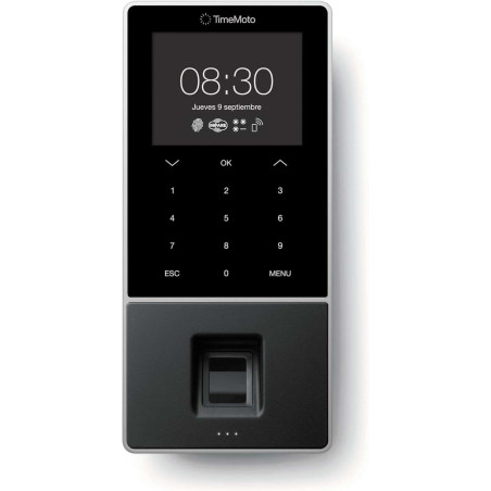 Terminal d'enregistrement Timemoto TM-828 SC - Lecteur d'empreintes digitales 500 DPI - Porte-clés RFID/RFID - Pin