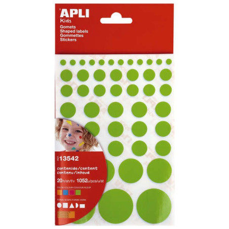 Pack de 10 - Adhésif Permanent Apli Gomettes - 1052 Gomettes par sachet