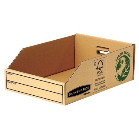 Pack de 50 - Fellowes Bankers Box Earth Plateau en Carton 200 mm - Assemblage Manuel - Carton Recyclé Certification FSC