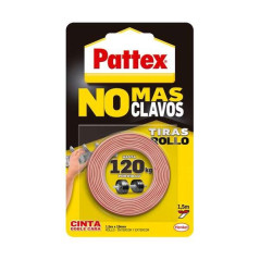 Pattex Nmc Ruban Double Face Bl 1,5 m - Adhésif sans clous - Fixation rapide et propre