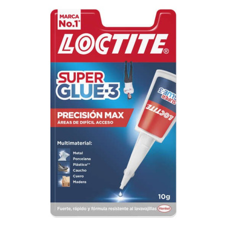 Loctite Superglue-3 Precision Max 10gr - Adhésif Liquide Transparent - Buse Extra Longue - Séchage Rapide