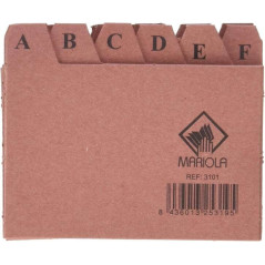 Mariola Index A-Z Nº1 pour Fichier - Dimensions 95x65mm - Couleur Marron