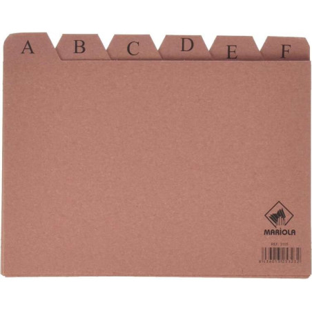 Mariola Index A-Z Nº5 pour Fichier - Dimensions 215x160mm - Couleur Marron