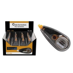 Pack de 24 - Ruban Correcteur Office Club 5mm x 8m - Corps Transparent - Forme Ergonomique