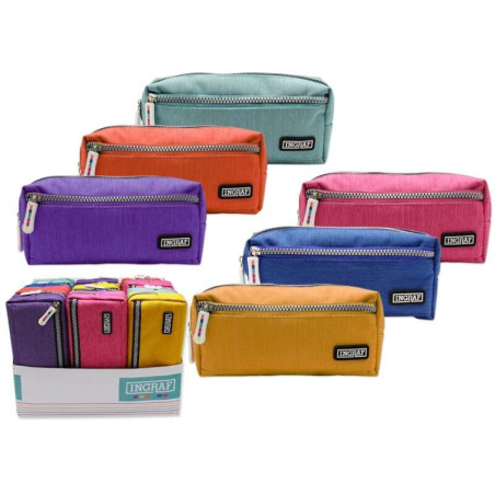 Pack de 12 - Trousse plate Ingraf Mediterraneo - Design élégant - Matériau résistant - Fermeture sécurisée