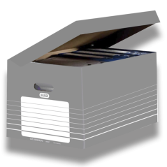 Pack de 10 - Conteneurs Elba - Assemblage Automatique - Couvercle Intégré - Couleur Gris