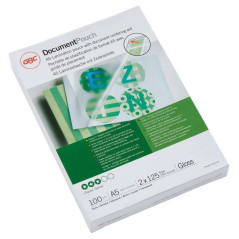 Portefeuille de Plastification de Documents GBC A5 2x125 Microns Transparent Brillant 216x303Mm