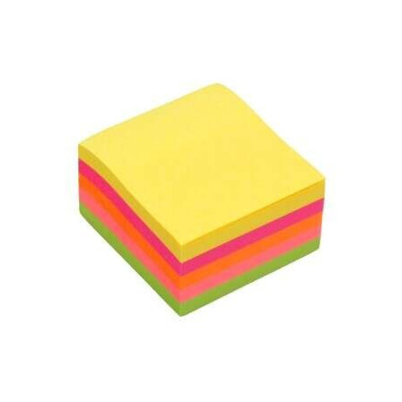 Bismark Pack de 450 Notes Autocollantes 76x76mm - Couleurs Néon Assorties