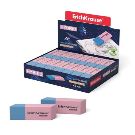 Pack de 42 - Gomme hybride double face Erichkrause - Différents degrés de dureté - Caoutchouc thermoplastique hypoallergénique