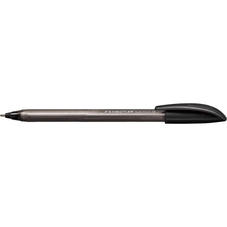 Pack de 10 - Stylo à bille Staedtler Ball 4320 M 1 mm - Écriture fluide - Corps triangulaire - Couleur noire