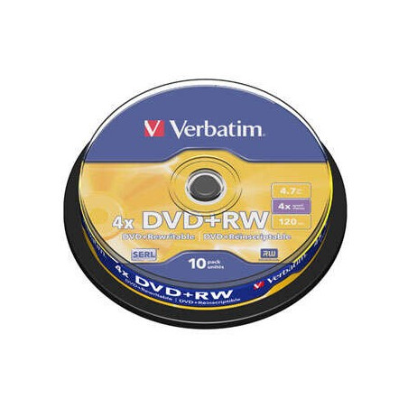 Verbatim DVD+RW réinscriptible 4x 4,7 Go (Tan 10 unités)