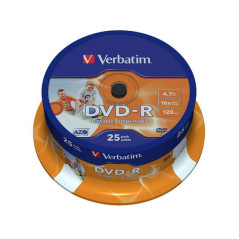 Verbatim DVD-R imprimables 16x 47 Go bac de 25 unités