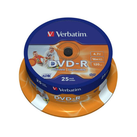 Verbatim DVD-R imprimables 16x 47 Go bac de 25 unités