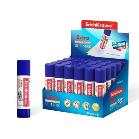 Pack de 30 - Bâton de Colle Extra Erichkrause 8gr - Formule Super Forte - Consommation Economique - Adhérence Rapide et Fiable
