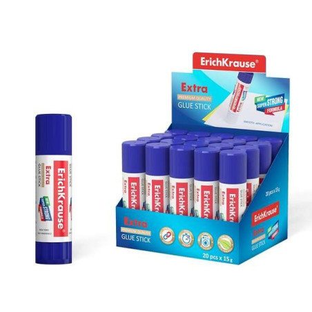 Pack de 20 - Bâton de Colle Extra Erichkrause 15gr - Formule Super Forte - Consommation Economique - Adhérence Rapide et Fiable