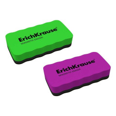 Gomme magnétique pour tableau blanc Erichkrause - Nettoyage à sec - Aimants intégrés - Sans trace - Couleurs assorties