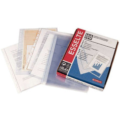Esselte Lot de 100 pochettes porte-documents A4 PP multi-trous 80 microns – 11 trous – qualité standard – texture cristal