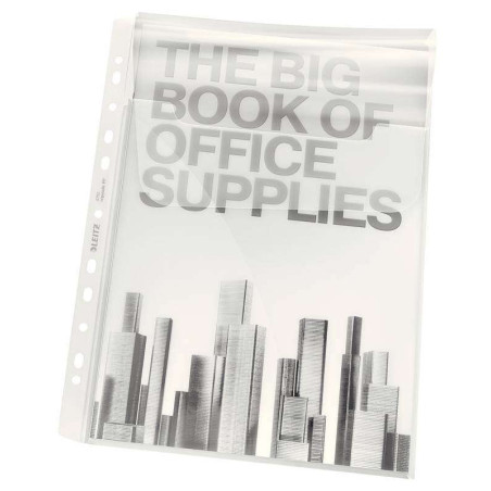 Leitz Lot de 5 couvertures à soufflet extensibles de qualité supérieure avec rabat A4 en polypropylène 18 microns – Grande