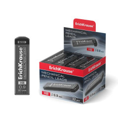 Pack de 32 - Erichkrause Lot de 20 mines de rechange pour porte-mines – Épaisseur 0,9 mm – Dureté HB – Couleur Noir