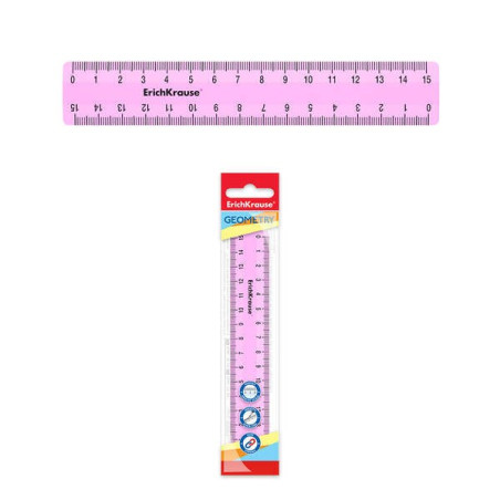 Règle à gâteau Erichkrause - 15 cm - Rose - Sac en polyéthylène