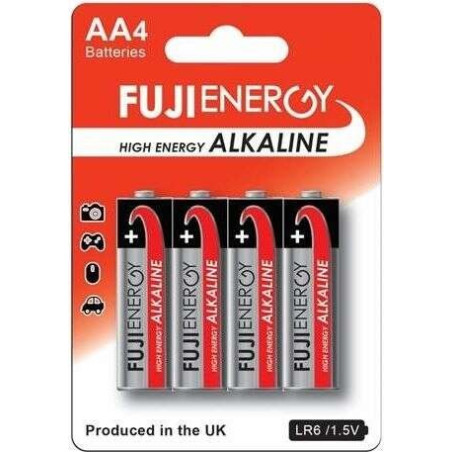 Fujienergy Pack de 4 Piles Alcalines LR06 AA 1,5V