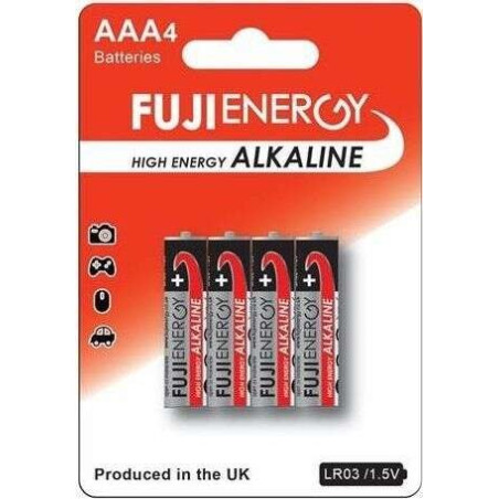 Fujienergy Pack de 4 Piles Alcalines LR03 AAA 1,5V