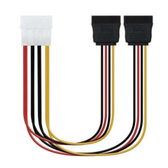 Câble dalimentation SATA Nanocable 525 Molex 4 broches mâle vers 2x SATA femelle 030 m