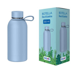 Dohe Bouteille Réutilisable 350 ml - Double Paroi Inox - Sans BPA - Bouchon Hermétique Anti-goutte en Inox