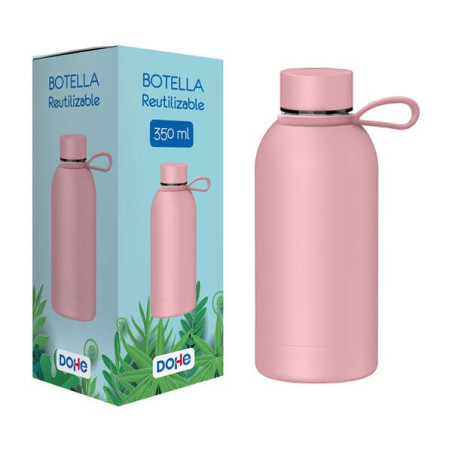 Dohe Bouteille Réutilisable 350 ml - Double Paroi Inox - Sans BPA - Bouchon Hermétique Anti-Goutte en Inox
