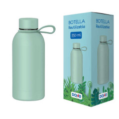 Dohe Bouteille Réutilisable 350 ml - Double Paroi Inox - Sans BPA - Bouchon Hermétique Anti-goutte en Inox