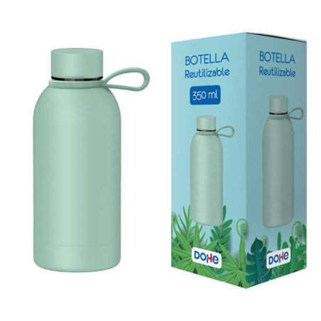 Dohe Bouteille Réutilisable 350 ml - Double Paroi Inox - Sans BPA - Bouchon Hermétique Anti-goutte en Inox
