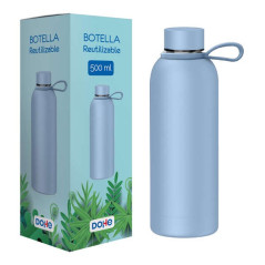 Dohe Bouteille Réutilisable 500 ml - Double Paroi Inox - Sans BPA - Bouchon Hermétique Anti-goutte en Inox