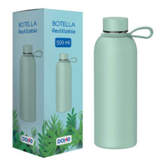 Dohe Bouteille Réutilisable 500 ml - Double Paroi Inox - Sans BPA - Bouchon Hermétique Anti-goutte en Inox