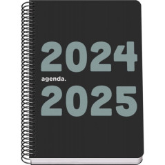 Dohe Agenda Scolaire Spirale Mémoire A5 - Page Dia - Papier 70g/m2 - Couverture Polypropylène - Couleur Noir