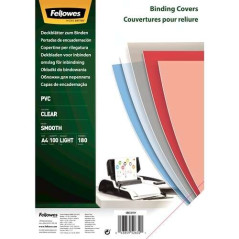 Fellowes Lot de 100 couvertures de reliure en PVC A4 180 microns – Transparent