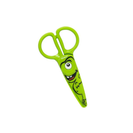 Dahle 54678 Kids Ciseaux Enfant 12 cm pour les Petits - Lames en Plastique - Bouts Arrondis - Modèle Dino - Coloris Vert
