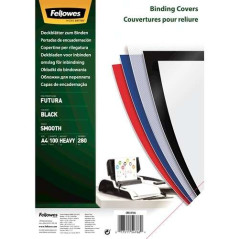 Fellowes Pack de 100 Couvertures A4 en Polypropylène - 280 Microns - Très Résistantes - Coloris Noir