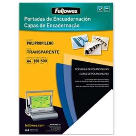 Fellowes Lot de 100 couvertures A4 en polypropylène - 500 microns - Finition de qualité - Couleur Transparent