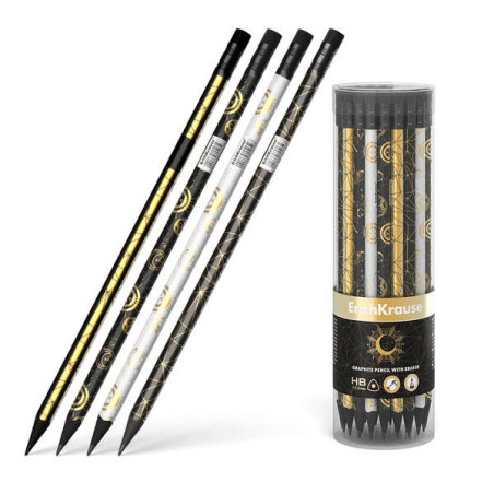 Pack de 42 - Crayon graphite triangulaire Erichkrause avec gomme Magic Sky HB