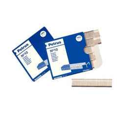 Petrus Boite de 1000 Agrafes N10 Galvanisées - Jusquà 10 Feuilles - Goupille 4mm