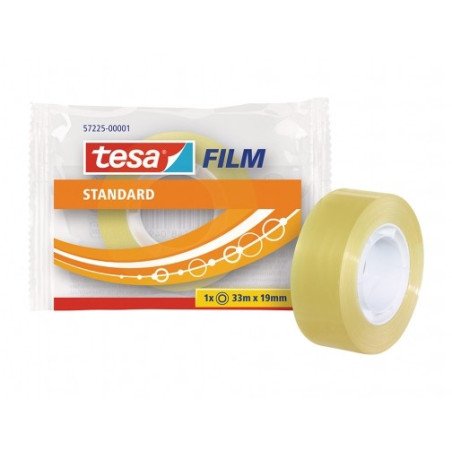 Tesa Tesafilm Ruban Adhésif Transparent Standard 19mmx33m - Bonne Adhérence et Haute Résistance aux UV - Sans PVC