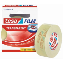 Tesa Tesafilm Ruban adhésif transparent 19 mm x 33 m – Résistant aux déchirures – Sans PVC