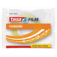 Tesa Tesafilm Ruban Adhésif Transparent Standard 15mmx33m - Bonne Adhérence et Haute Résistance aux UV - Sans PVC