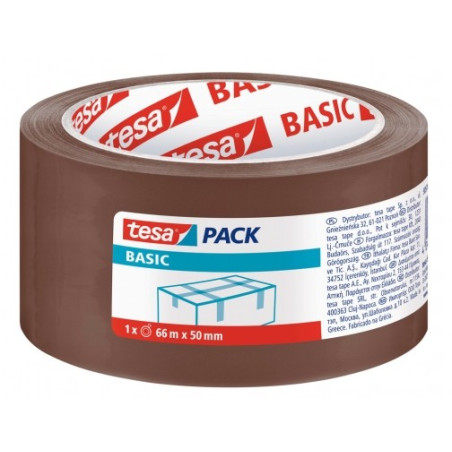 Pack de 6 - Joint demballage Tesa Basic 50 mm x 66 mètres - En polypropylène - Adhésif écologique - Couleur marron