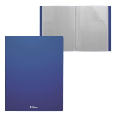 Pack de 4 - Dossiers Erichkrause avec couvertures classiques mates - 20 couvertures - Format A4 - Couleur bleue