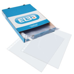 Elba Pack de 100 Couvertures PP Multi-Percées 70 Microns - Format Folio - Finition Cristal - Transparent