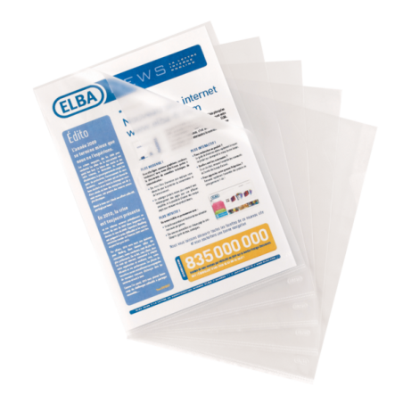 Elba Pack de 10 Limes à Ongles Standard Folio PP 140 microns - Résistantes et Durables - Finition Peau d'Orange Transparente