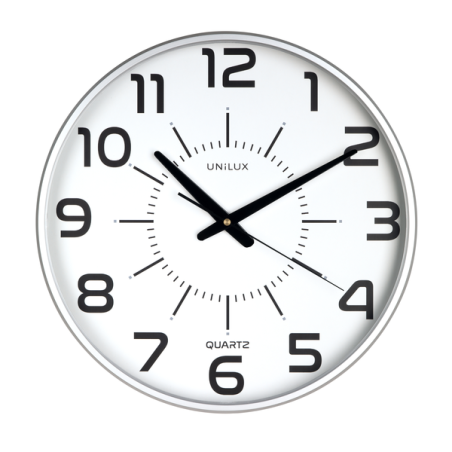 Horloge murale Unilux Maxi Pop grise – Design moderne et saisissant – Grande taille pour une lecture facile – Couleur grise